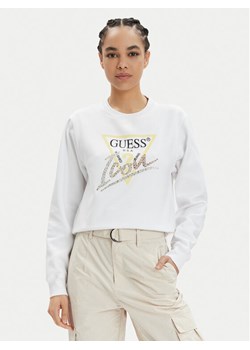 Guess Bluza Icon W4GQ09 KB681 Biały Relaxed Fit ze sklepu MODIVO w kategorii Bluzy damskie - zdjęcie 181198984