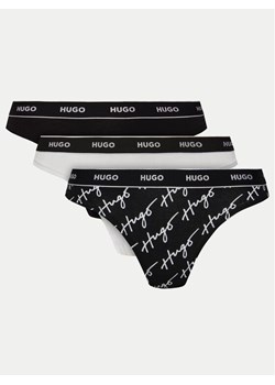HUGO Komplet 3 par stringów 50495870 Czarny ze sklepu MODIVO w kategorii Majtki damskie - zdjęcie 181198993