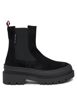 Tommy Jeans Sztyblety Tjw Foxing Chelsea Suede EN0EN02631 Czarny ze sklepu MODIVO w kategorii Botki - zdjęcie 181199401