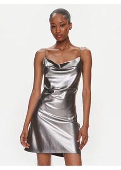 ROTATE Sukienka koktajlowa Metallic Mini Slip 1116472293 Srebrny Regular Fit ze sklepu MODIVO w kategorii Sukienki - zdjęcie 181199744