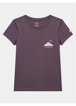4F T-Shirt 4FJSS23TTSHF390 Fioletowy Regular Fit ze sklepu MODIVO w kategorii Bluzki dziewczęce - zdjęcie 181201353