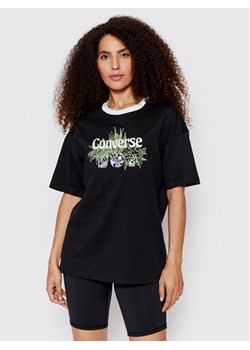 Converse T-Shirt Plant Powered Ringer 10023937-A01 Czarny Loose Fit ze sklepu MODIVO w kategorii Bluzki damskie - zdjęcie 181201384