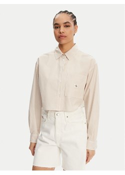 Calvin Klein Jeans Koszula J20J225078 Beżowy Regular Fit ze sklepu MODIVO w kategorii Koszule damskie - zdjęcie 181201402