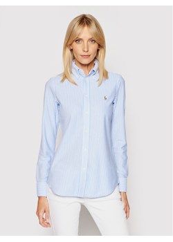 Polo Ralph Lauren Koszula Oxford 211664416 Błękitny Slim Fit ze sklepu MODIVO w kategorii Koszule damskie - zdjęcie 181201474