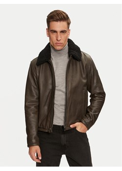 JOOP! Kurtka skórzana 17 Mesh 80000658 Zielony Regular Fit ze sklepu MODIVO w kategorii Kurtki męskie - zdjęcie 181201801