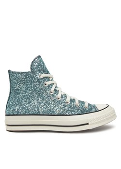 Converse Trampki Chuck 70 Glitter Hi A10097C 486 Niebieski ze sklepu MODIVO w kategorii Trampki damskie - zdjęcie 181201904
