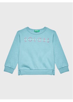 United Colors Of Benetton Bluza 35TMG105T Niebieski Regular Fit ze sklepu MODIVO w kategorii Bluzy dziewczęce - zdjęcie 181201953