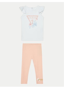 Guess Komplet t-shirt i legginsy A5RG10 KA6W4 Biały Regular Fit ze sklepu MODIVO w kategorii Komplety niemowlęce - zdjęcie 181202341