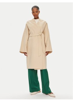 Weekend Max Mara Płaszcz wełniany Eris 2425016011 Beżowy Oversize ze sklepu MODIVO w kategorii Płaszcze damskie - zdjęcie 181203133
