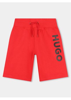 Hugo Szorty sportowe G00034 D Czerwony Regular Fit ze sklepu MODIVO w kategorii Spodenki chłopięce - zdjęcie 181203382