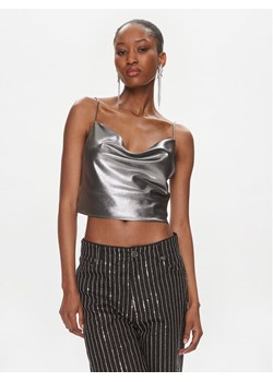 ROTATE Top Metallic Crop Top 1116512293 Srebrny Regular Fit ze sklepu MODIVO w kategorii Bluzki damskie - zdjęcie 181203514