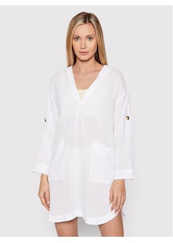 Seafolly Sukienka plażowa Essential 54020-CU Biały Relaxed Fit ze sklepu MODIVO w kategorii Odzież plażowa - zdjęcie 181203630
