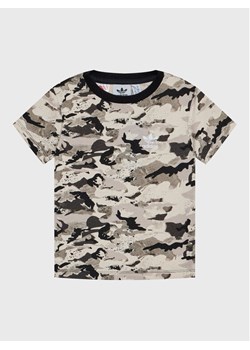 adidas T-Shirt Allover HK0276 Beżowy Regular Fit ze sklepu MODIVO w kategorii T-shirty chłopięce - zdjęcie 181203952