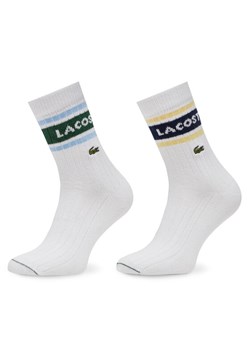 Lacoste Zestaw 2 par wysokich skarpet unisex RA9304 Biały ze sklepu MODIVO w kategorii Skarpetki damskie - zdjęcie 181204290