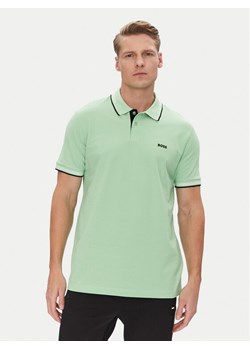 BOSS Polo Paul 50506193 Zielony Slim Fit ze sklepu MODIVO w kategorii T-shirty męskie - zdjęcie 181204424