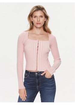 Guess Kardigan Allie W4RR43 Z2YN2 Różowy Slim Fit ze sklepu MODIVO w kategorii Swetry damskie - zdjęcie 181204474