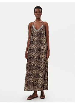 LOLA CASADEMUNT Sukienka letnia LS2516041 Brązowy Relaxed Fit ze sklepu MODIVO w kategorii Sukienki - zdjęcie 181204490