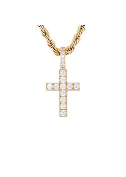 ICED STUFF Zawieszka Micro Diamond Cross Złoty - id: 5907195520069 - marki Iced Stuff - 181205383 ICED STUFF Zawieszka Micro Diamond Cross Złoty ze sklepu MODIVO w kategorii Zawieszki - zdjęcie 181205383