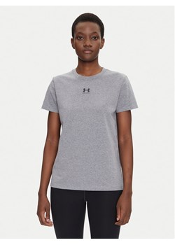 Under Armour Koszulka techniczna Rival Core 1383648 Szary Regular Fit ze sklepu MODIVO w kategorii Bluzki damskie - zdjęcie 181205921