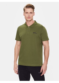 Jack Wolfskin Polo Essential 1809301 Zielony Regular Fit ze sklepu MODIVO w kategorii T-shirty męskie - zdjęcie 181206413