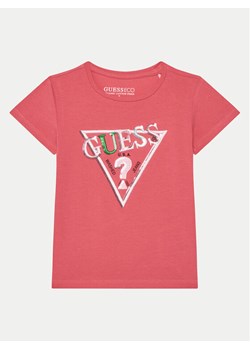 Guess T-Shirt K5RI16 K6YW4 Różowy Regular Fit ze sklepu MODIVO w kategorii Bluzki dziewczęce - zdjęcie 181206480