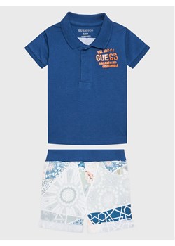 Guess Komplet polo i spodenki I3GG03 K8HM3 Niebieski Regular Fit ze sklepu MODIVO w kategorii Komplety niemowlęce - zdjęcie 181206814