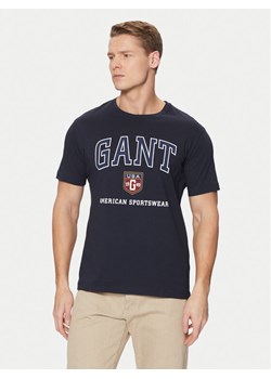 Gant T-Shirt 2003290 Granatowy Regular Fit ze sklepu MODIVO w kategorii T-shirty męskie - zdjęcie 181207341