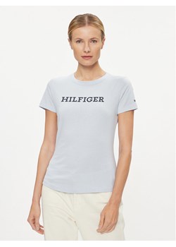 Tommy Hilfiger T-Shirt WW0WW38872 Błękitny Slim Fit ze sklepu MODIVO w kategorii Bluzki damskie - zdjęcie 181208373