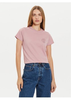 Lee T-Shirt Small Logo 112355197 Różowy Regular Fit ze sklepu MODIVO w kategorii Bluzki damskie - zdjęcie 181208471