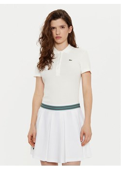 Lacoste Polo DF5377 Écru Slim Fit ze sklepu MODIVO w kategorii Bluzki damskie - zdjęcie 181208550
