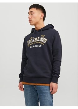 Jack&Jones Bluza Logo 12233597 Granatowy Standard Fit ze sklepu MODIVO w kategorii Bluzy męskie - zdjęcie 181208584