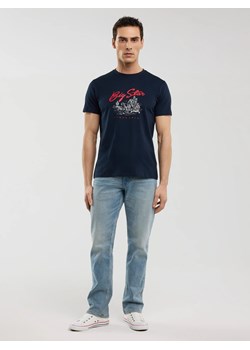 Koszulka męska z nadrukiem granatowa Sterir 403 ze sklepu Big Star w kategorii T-shirty męskie - zdjęcie 181210193
