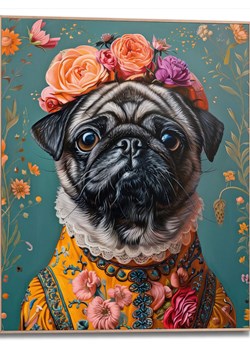 Orangewallz Druk artystyczny &quot;Female Pug&quot; w ramce - 40 x 50 cm ze sklepu Limango Polska w kategorii Obrazy - zdjęcie 181211962