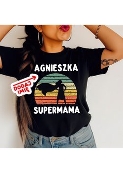 Personalizowana Koszulka na Dzień Matki - SUPERMAMA Z imieniem mamy ze sklepu Time For Fashion w kategorii Bluzki damskie - zdjęcie 181213541