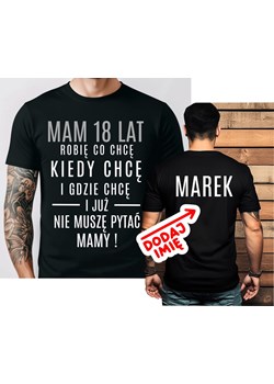 Koszulka na 18 urodziny dla chłopaka z imieniem / koszulka na osiemnastkę z imieniem ze sklepu Time For Fashion w kategorii T-shirty męskie - zdjęcie 181213552