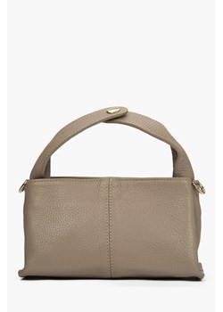 Estro: Mała beżowa torebka damska z włoskiej skóry naturalnej Premium ze sklepu Estro w kategorii Torby Shopper bag - zdjęcie 181213822