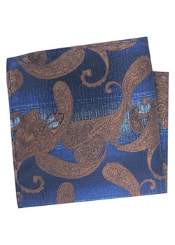 Poszetka Męska, Elegancka - Alties - Beżowe Duże Paisley, Niebieskie Tło POSZALTTANIA0869 ze sklepu JegoSzafa.pl w kategorii Poszetki i butonierki - zdjęcie 181221054