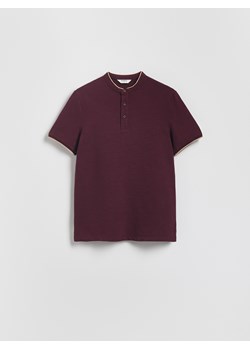 Reserved - Koszulka polo regular ze stójką - bordowy ze sklepu Reserved w kategorii T-shirty męskie - zdjęcie 181221884