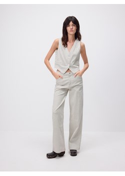 Reserved - Jeansy wide leg w paski - biały ze sklepu Reserved w kategorii Jeansy damskie - zdjęcie 181222154