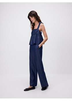 Reserved - Jeansy wide leg z rozcięciem - granatowy ze sklepu Reserved w kategorii Jeansy damskie - zdjęcie 181222163