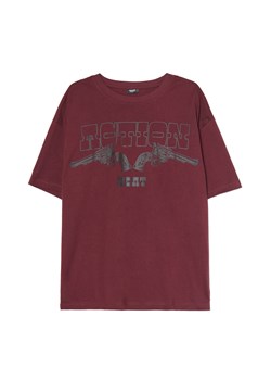 Cropp - Bordowa koszulka z nadrukiem - kasztanowy ze sklepu Cropp w kategorii T-shirty męskie - zdjęcie 181222222