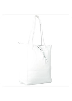 Torebka skórzana z zamkiem super lekka shopper xl biała ze sklepu melon.pl w kategorii Torby Shopper bag - zdjęcie 181222311