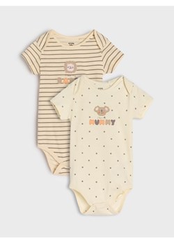 Sinsay - Body 2 pack - kremowy ze sklepu Sinsay w kategorii Odzież dla niemowląt - zdjęcie 181223144