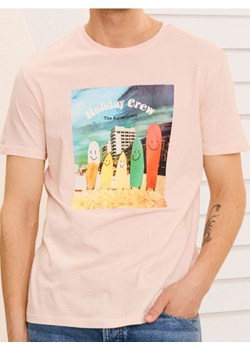 Sinsay - Koszulka z kolorowym letnim nadrukiem - różowy ze sklepu Sinsay w kategorii T-shirty męskie - zdjęcie 181223230