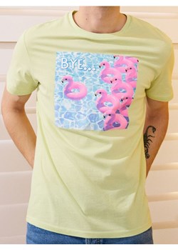 Sinsay - Koszulka z kolorowym letnim nadrukiem - zielony ze sklepu Sinsay w kategorii T-shirty męskie - zdjęcie 181223231