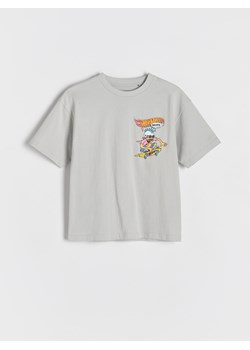 Reserved - T-shirt Hot Wheels - jasnoszary ze sklepu Reserved w kategorii T-shirty chłopięce - zdjęcie 181223634