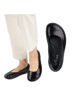 BAREFOOT Damskie CZÓŁENKA minimalistyczne wsuwane 1771POL CZARNE OCZKA ze sklepu butyolivier w kategorii Półbuty damskie - zdjęcie 181224162