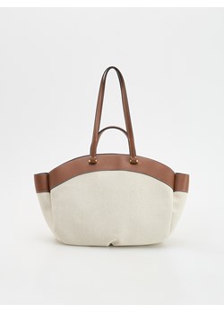 Reserved - Tkaninowa torebka shopper - brązowy ze sklepu Reserved w kategorii Torebki damskie - zdjęcie 181225052