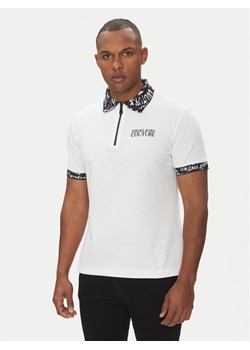 Versace Jeans Couture Polo 78GAGT02 Biały Regular Fit ze sklepu MODIVO w kategorii T-shirty męskie - zdjęcie 181226454