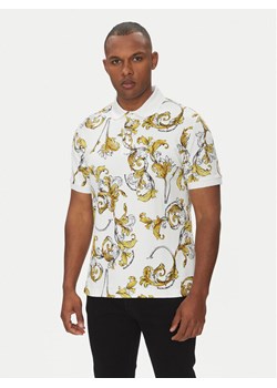 Versace Jeans Couture Polo 78GAG6S0 Biały Regular Fit ze sklepu MODIVO w kategorii T-shirty męskie - zdjęcie 181226944